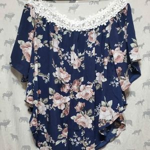 Cold shoulder floral top